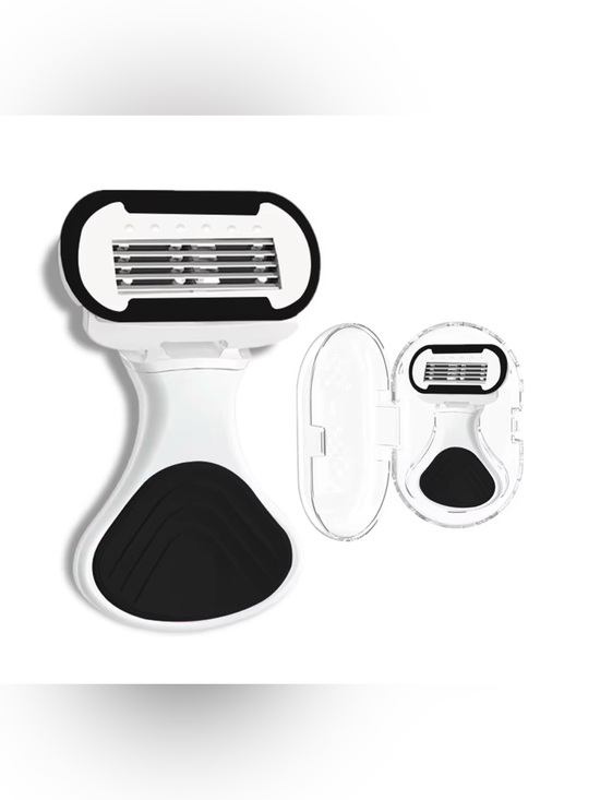 Other - White and Black 5-Blade Razor with Protective Case